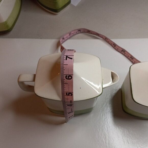 Imperial Stone Lidded Cream and sugar Fern Pattern # 4711 Cottagecore Kitsch - Picture 7 of 10